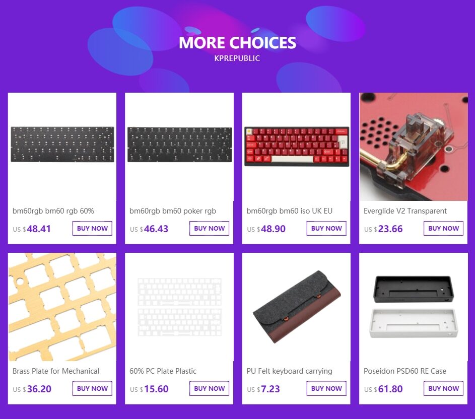 Poseidon PSD60 Case Anodized Aluminium or Coating case for mechanical keyboard Black Silver Grey White Red Blue gh60 xd60 xd64