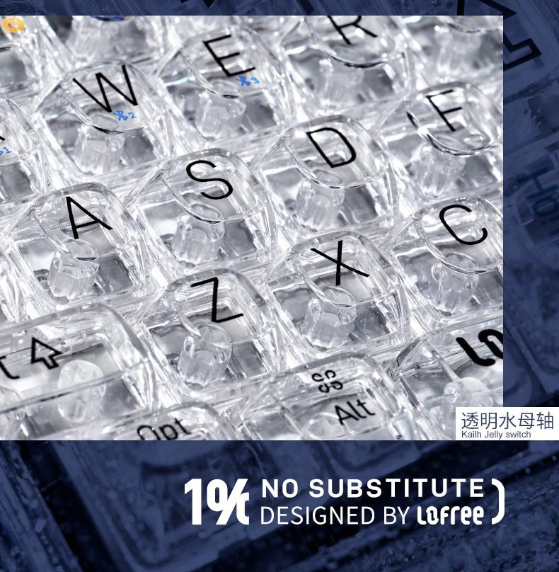 Lofree 65% 1% Clear Case Dual Mode Bluetooth Mechanical Keyboard Kailh Jellyfish switch with switch led support lighting effects Lofree 65% 1% Clear Case Dual Mode Bluetooth Mechanical Keyboard Kailh Jellyfish switch with switch led support lighting effects