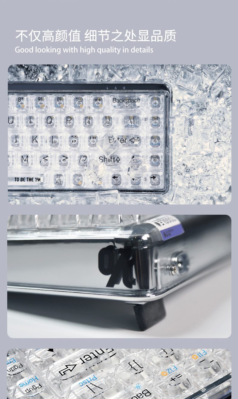 Lofree 65% 1% Clear Case Dual Mode Bluetooth Mechanical Keyboard Kailh Jellyfish switch with switch led support lighting effects Lofree 65% 1% Clear Case Dual Mode Bluetooth Mechanical Keyboard Kailh Jellyfish switch with switch led support lighting effects