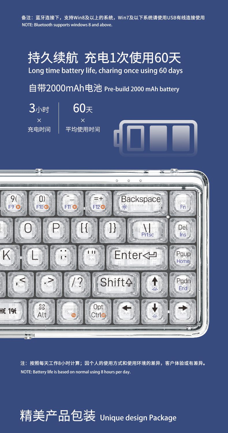 Lofree 65% 1% Clear Case Dual Mode Bluetooth Mechanical Keyboard Kailh Jellyfish switch with switch led support lighting effects Lofree 65% 1% Clear Case Dual Mode Bluetooth Mechanical Keyboard Kailh Jellyfish switch with switch led support lighting effects