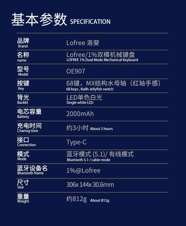 Lofree 65% 1% Clear Case Dual Mode Bluetooth Mechanical Keyboard Kailh Jellyfish switch with switch led support lighting effects Lofree 65% 1% Clear Case Dual Mode Bluetooth Mechanical Keyboard Kailh Jellyfish switch with switch led support lighting effects