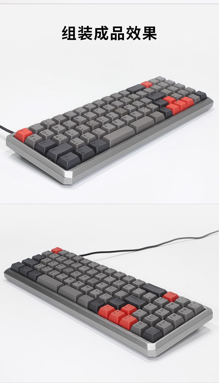 gk73 68% mechanical keyboard rgb switch led hot swapping socket type c pcb case with driver software program macro light effect