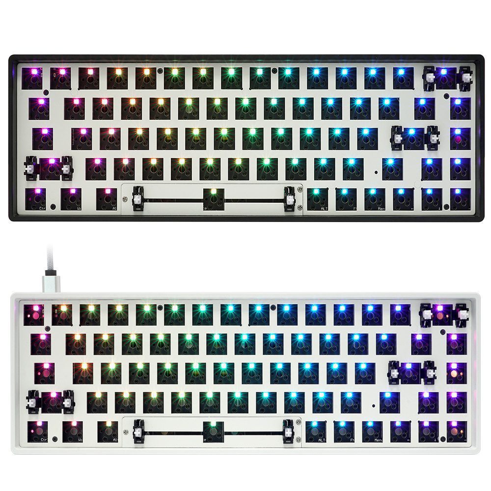 gk68xs gk68x gk68 hot swappable bluetooth wire wireless dual mode Custom Mechanical Keyboard rgb switch leds type c has software gk68xs gk68x gk68 hot swappable bluetooth wire wireless dual mode Custom Mechanical Keyboard rgb switch leds type c has software