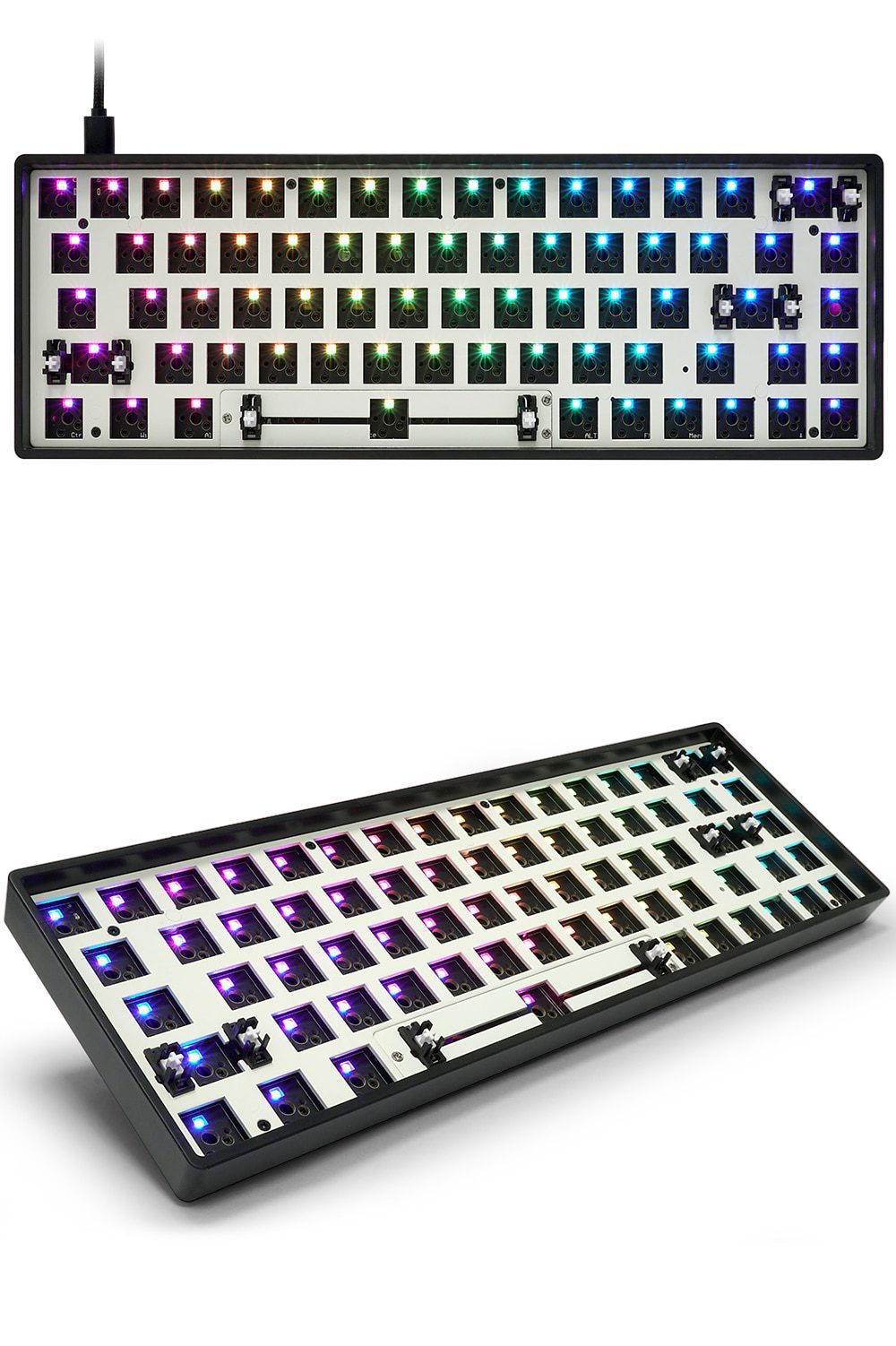 gk68xs gk68x gk68 hot swappable bluetooth wire wireless dual mode Custom Mechanical Keyboard rgb switch leds type c has software gk68xs gk68x gk68 hot swappable bluetooth wire wireless dual mode Custom Mechanical Keyboard rgb switch leds type c has software
