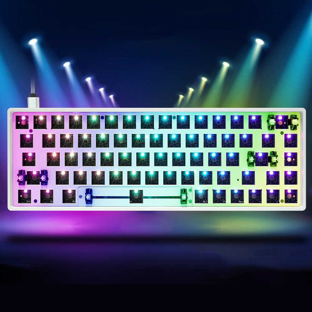 gk68xs gk68x gk68 hot swappable bluetooth wire wireless dual mode Custom Mechanical Keyboard rgb switch leds type c has software gk68xs gk68x gk68 hot swappable bluetooth wire wireless dual mode Custom Mechanical Keyboard rgb switch leds type c has software