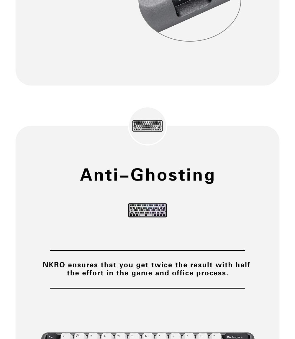 DOPOKEY 61 Mechanical Keyboard Kit 61 key 60% PCB CNC CASE hot swappable switch lighting effects with RGB switch led type c