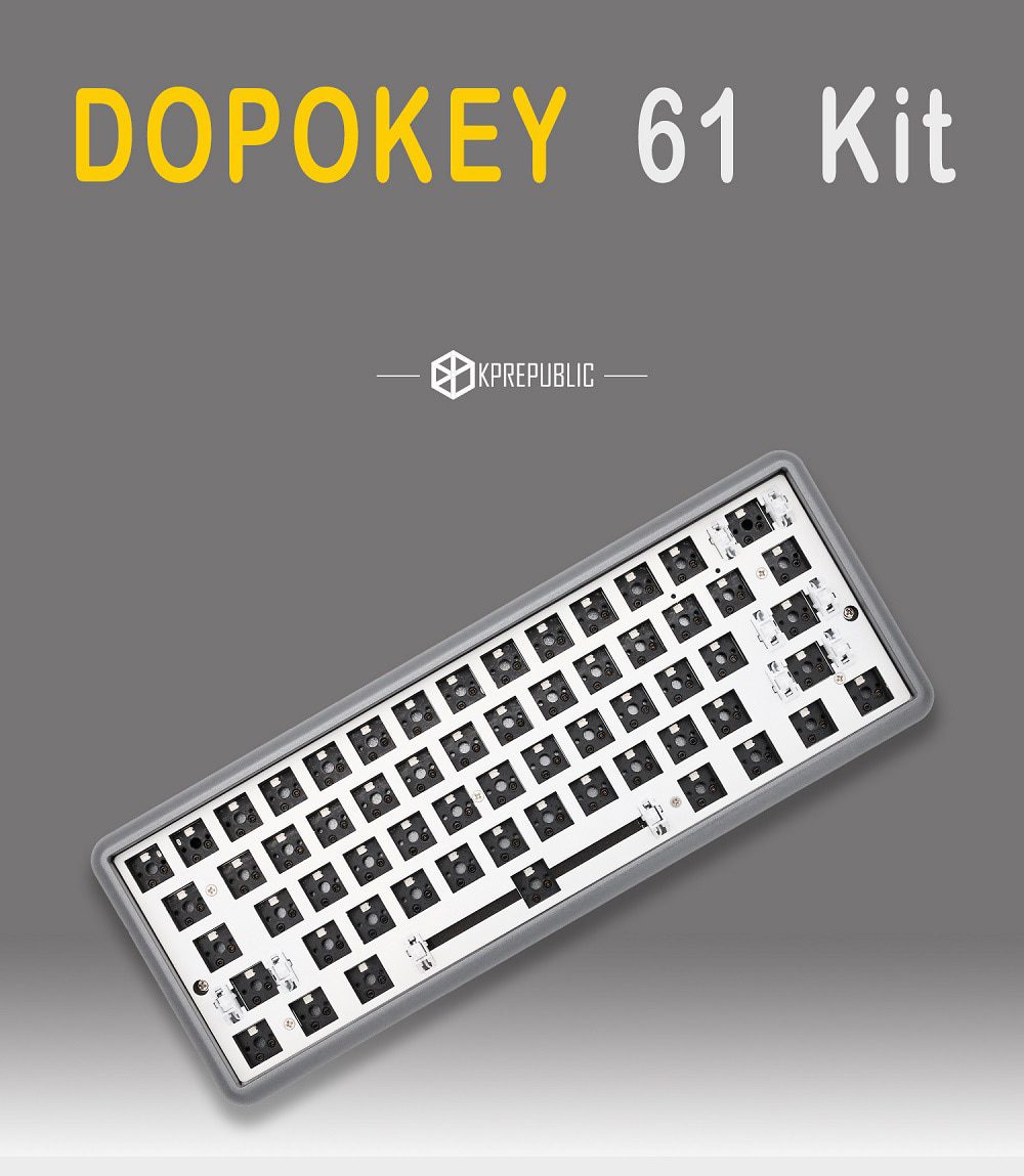 DOPOKEY 61 Mechanical Keyboard Kit 61 key 60% PCB CNC CASE hot swappable switch lighting effects with RGB switch led type c