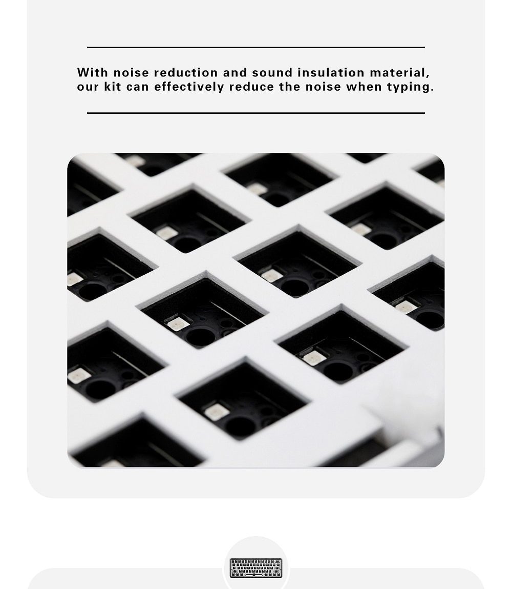 DOPOKEY 61 Mechanical Keyboard Kit 61 key 60% PCB CNC CASE hot swappable switch lighting effects with RGB switch led type c