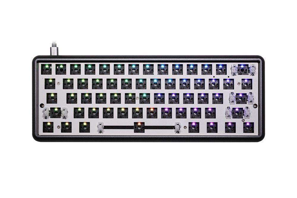 DOPOKEY 61 Mechanical Keyboard Kit 61 key 60% PCB CNC CASE hot swappable switch lighting effects with RGB switch led type c