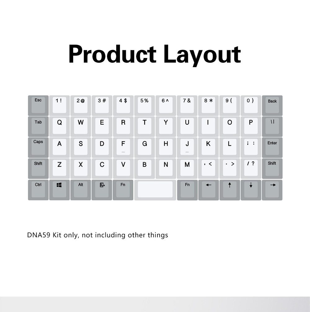 DNA DNA59 50% Kit Custom Mechanical Keyboard Kit PCB CASE hot swappable switch with RGB switch led support lighting effects 1U DNA DNA59 50% Kit Custom Mechanical Keyboard Kit PCB CASE hot swappable switch with RGB switch led support lighting effects 1U