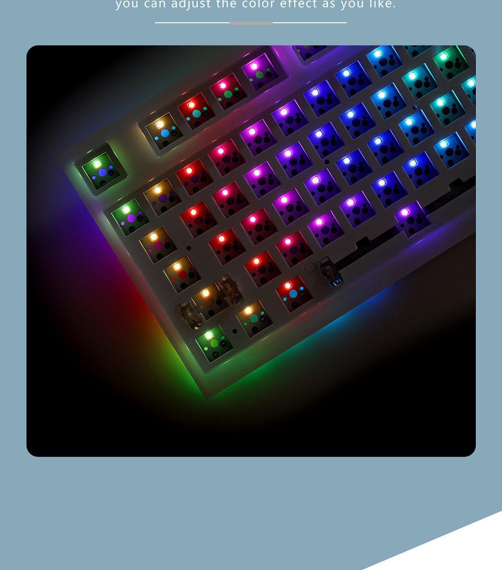 NextTime X98 98% Mechanical Keyboard kit PCB CASE hot swappable switch support lighting effects with RGB switch led type c NextTime X98 98% Mechanical Keyboard kit PCB CASE hot swappable switch support lighting effects with RGB switch led type c
