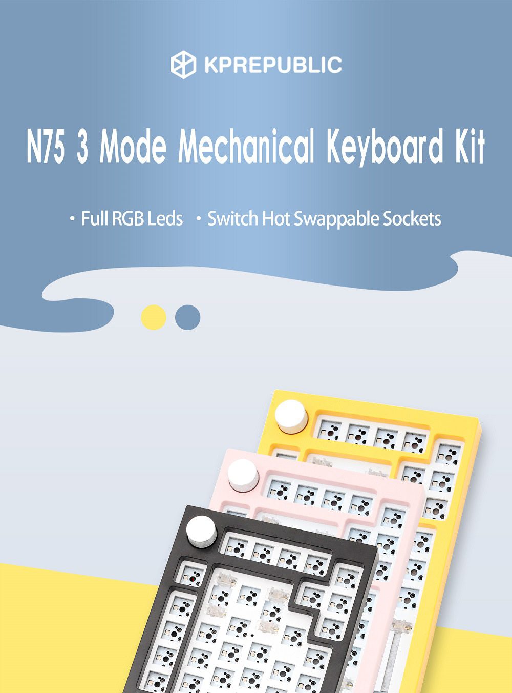 NextTime N75 X75 75% Bluetooth 2.4G 3 Mode Gasket Mechanical Keyboard kit PCB Hot Swappable Switch RGB led Next Time 75 NextTime N75 X75 75% Bluetooth 2.4G 3 Mode Gasket Mechanical Keyboard kit PCB Hot Swappable Switch RGB led Next Time 75