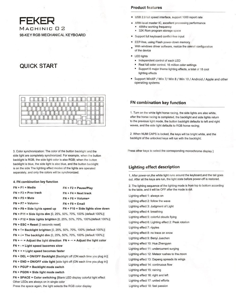 Feker Machinic 02 980 Mechanical Keyboard kit PCB CASE hot swappable switch support lighting effects with RGB switch led type c Feker Machinic 02 980 Mechanical Keyboard kit PCB CASE hot swappable switch support lighting effects with RGB switch led type c