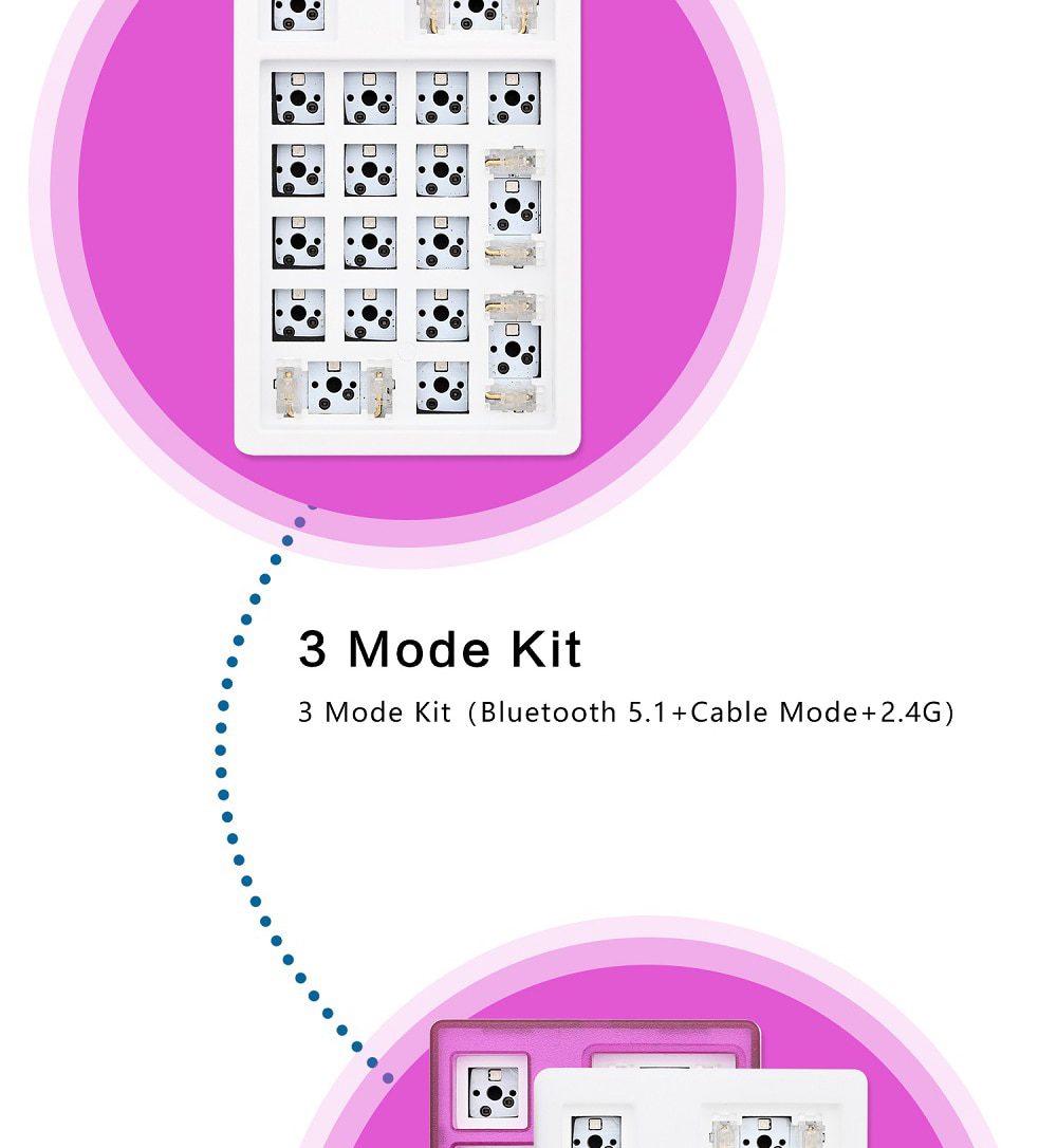 NextTime NT19 Numpad 19 20% Bluetooth 2.4G 3 Mode Gasket Mechanical Keyboard kit PCB Hot Swappable Switch RGB led Next Time 19 NextTime NT19 Numpad 19 20% Bluetooth 2.4G 3 Mode Gasket Mechanical Keyboard kit PCB Hot Swappable Switch RGB led Next Time 19