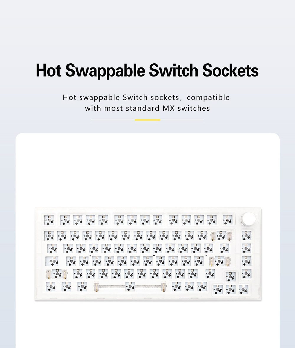 NextTime X75 75% Gasket Mechanical Keyboard kit PCB Hot Swappable Switch Lighting effects RGB switch led type c Next Time 75 NextTime X75 75% Gasket Mechanical Keyboard kit PCB Hot Swappable Switch Lighting effects RGB switch led type c Next Time 75