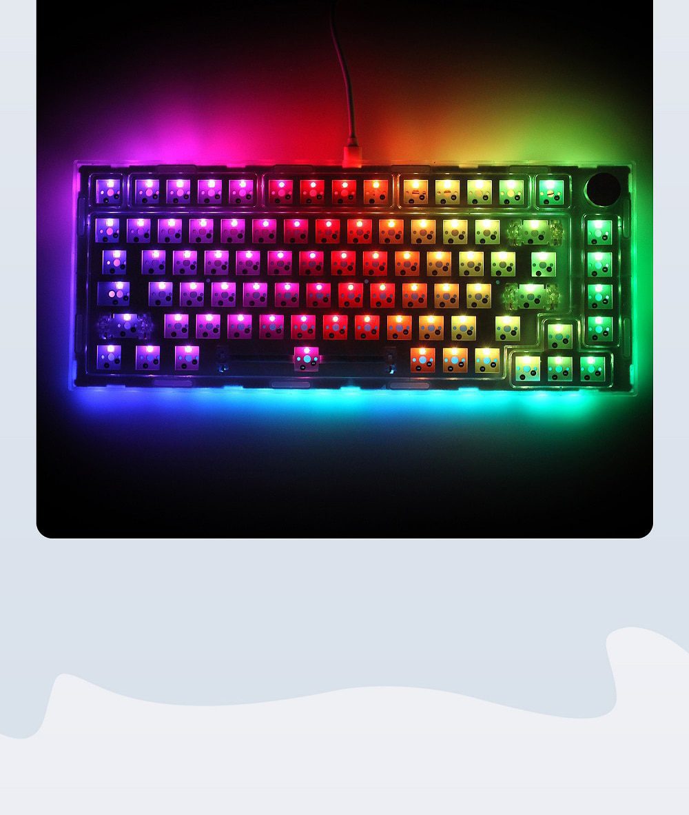 NextTime X75 75% Gasket Mechanical Keyboard kit PCB Hot Swappable Switch Lighting effects RGB switch led type c Next Time 75 NextTime X75 75% Gasket Mechanical Keyboard kit PCB Hot Swappable Switch Lighting effects RGB switch led type c Next Time 75