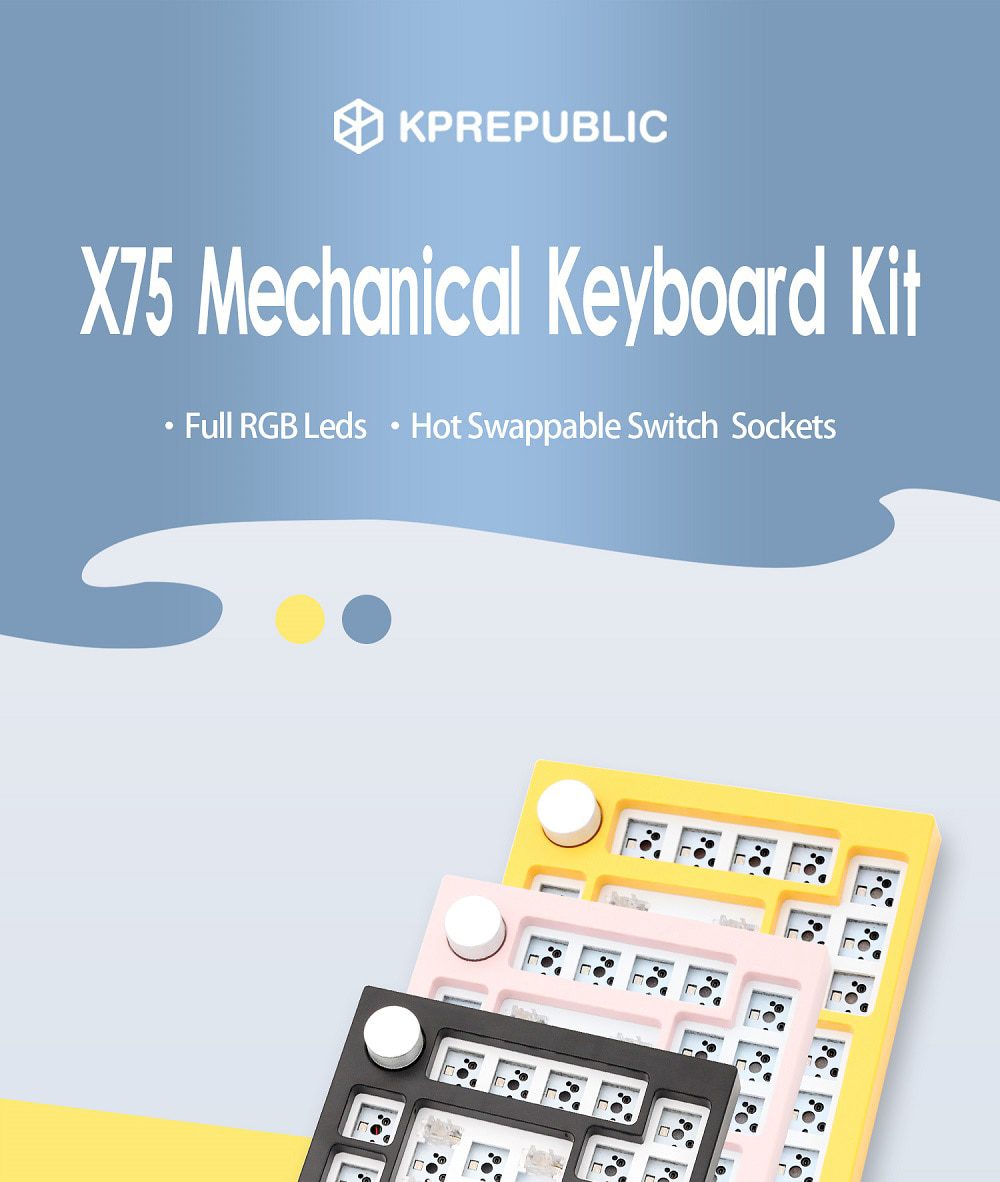 NextTime X75 75% Gasket Mechanical Keyboard kit PCB Hot Swappable Switch Lighting effects RGB switch led type c Next Time 75 NextTime X75 75% Gasket Mechanical Keyboard kit PCB Hot Swappable Switch Lighting effects RGB switch led type c Next Time 75