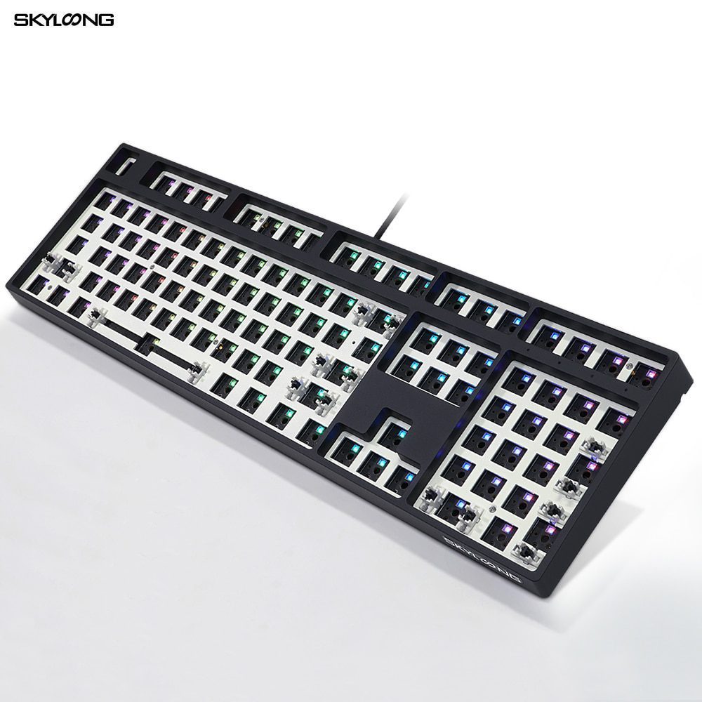 GK108 GK108S Dual Mode hot swappable 100% Custom Mechanical Keyboard Kit support rgb switch led type c software balck white case GK108 GK108S Dual Mode hot swappable 100% Custom Mechanical Keyboard Kit support rgb switch led type c software balck white case