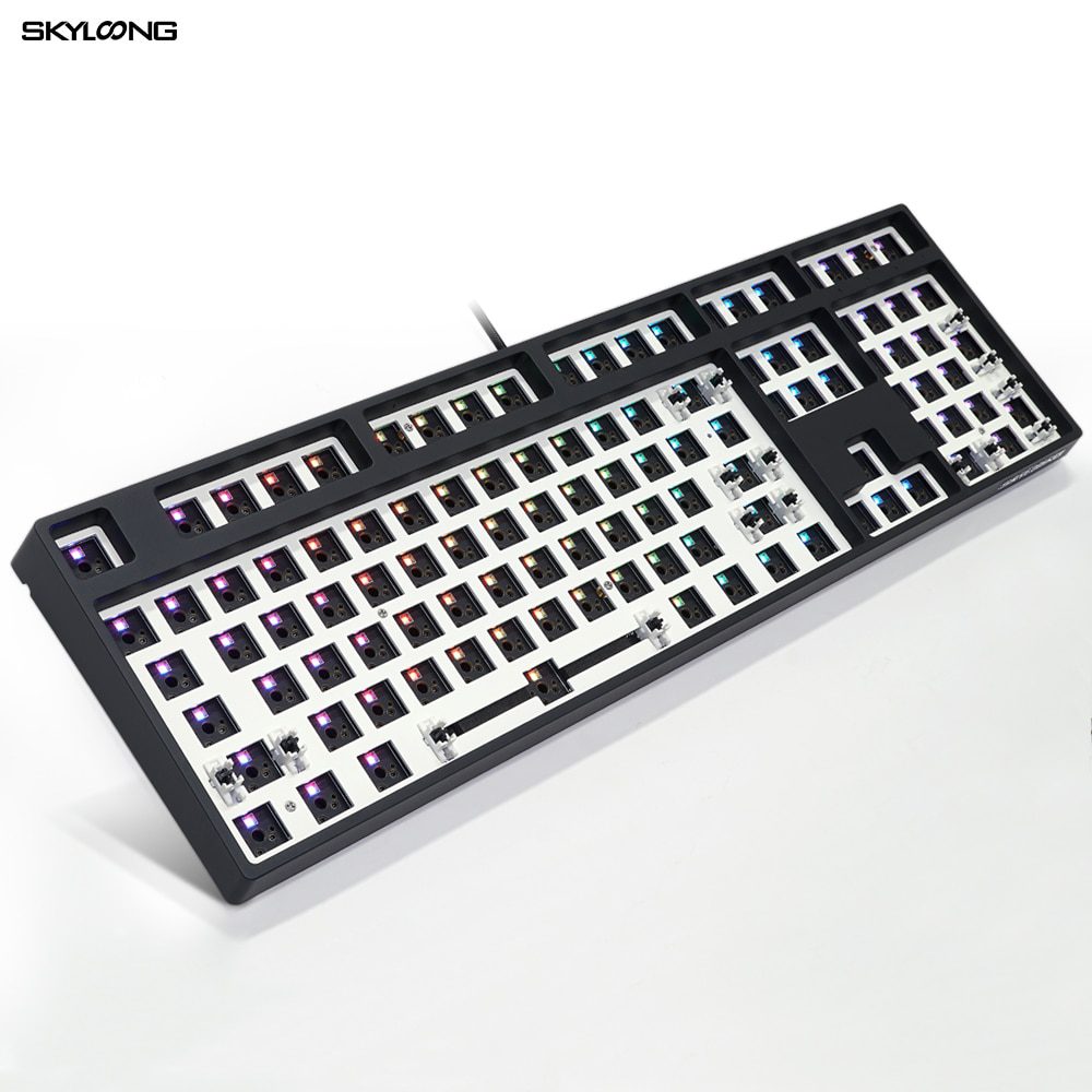 GK108 GK108S Dual Mode hot swappable 100% Custom Mechanical Keyboard Kit support rgb switch led type c software balck white case GK108 GK108S Dual Mode hot swappable 100% Custom Mechanical Keyboard Kit support rgb switch led type c software balck white case