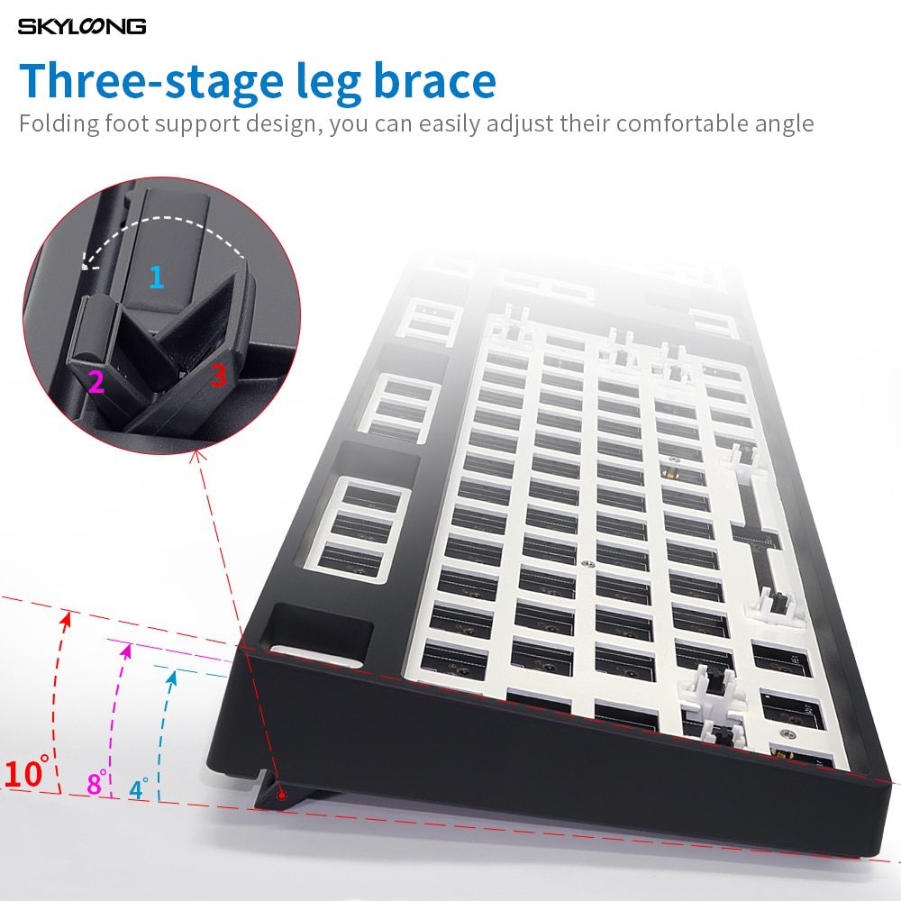 GK108 GK108S Dual Mode hot swappable 100% Custom Mechanical Keyboard Kit support rgb switch led type c software balck white case GK108 GK108S Dual Mode hot swappable 100% Custom Mechanical Keyboard Kit support rgb switch led type c software balck white case