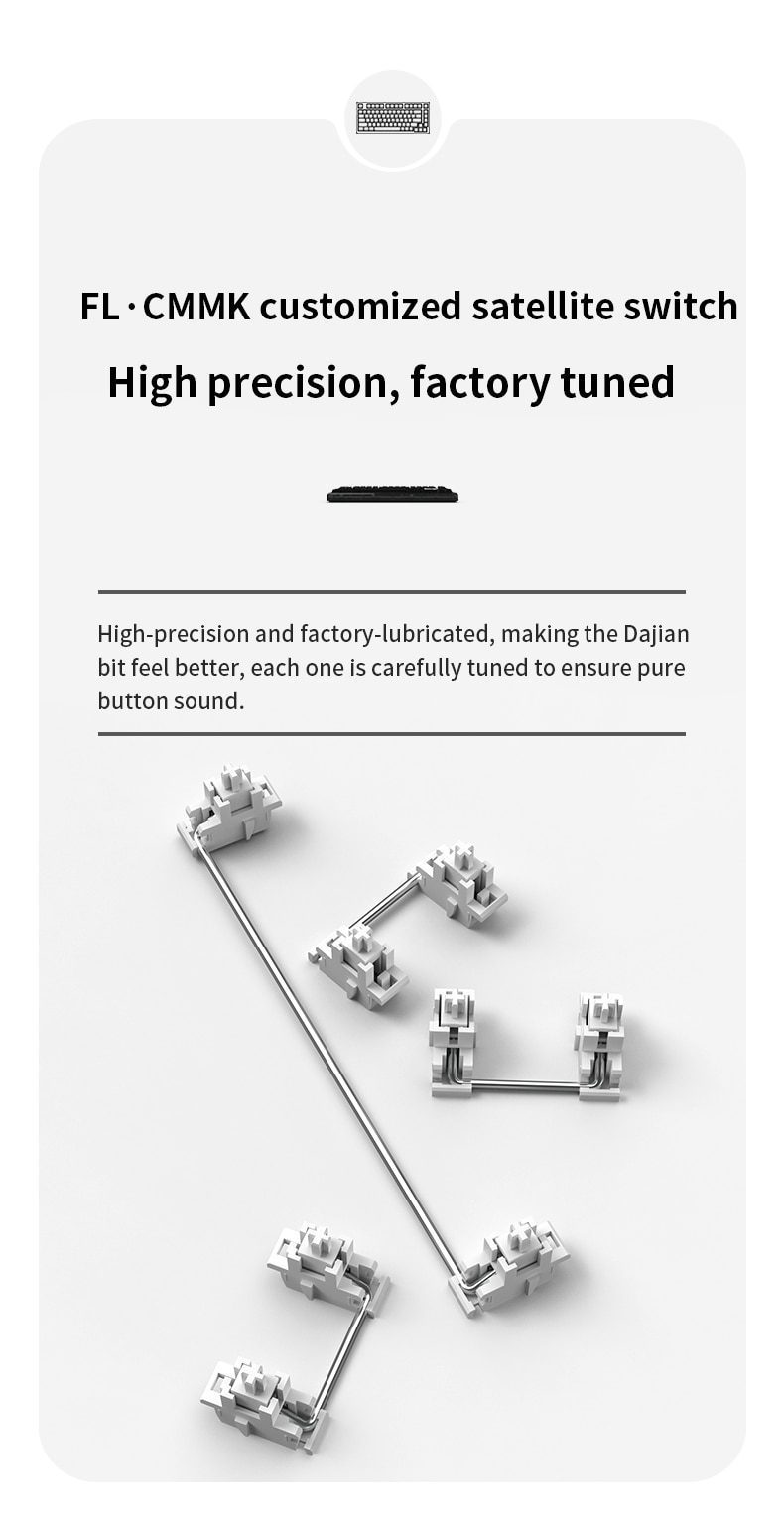 FL·ESPORTS Q75 Mechanical Keyboard Kit 82 Key Hot Swappable RGB Lighting Effect Configuration Driver Cable Mode Wired Version