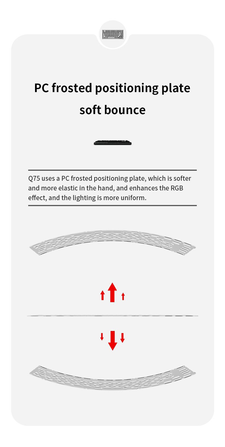 FL·ESPORTS Q75 Mechanical Keyboard Kit 82 Key Hot Swappable RGB Lighting Effect Configuration Driver Cable Mode Wired Version