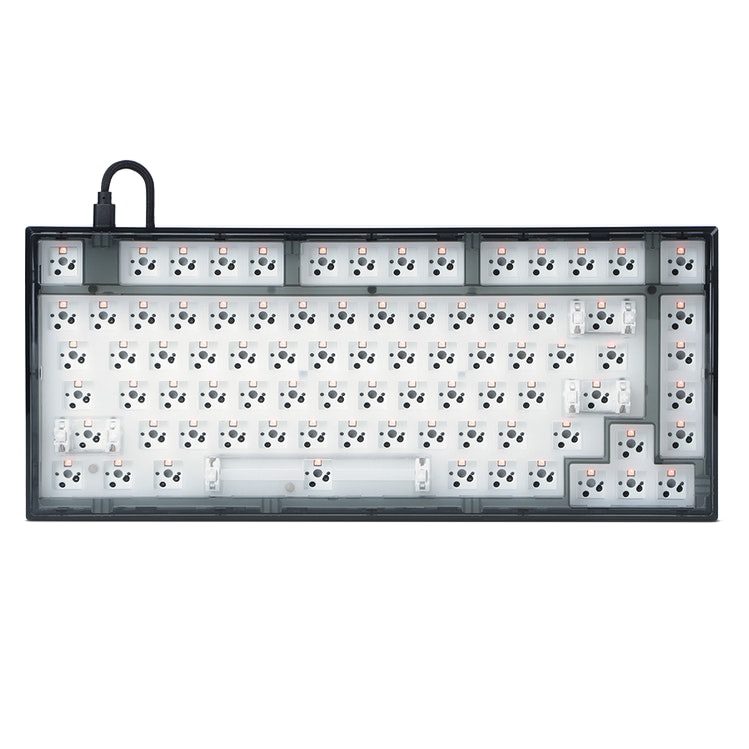 FL·ESPORTS Q75 Mechanical Keyboard Kit 82 Key Hot Swappable RGB Lighting Effect Configuration Driver Cable Mode Wired Version