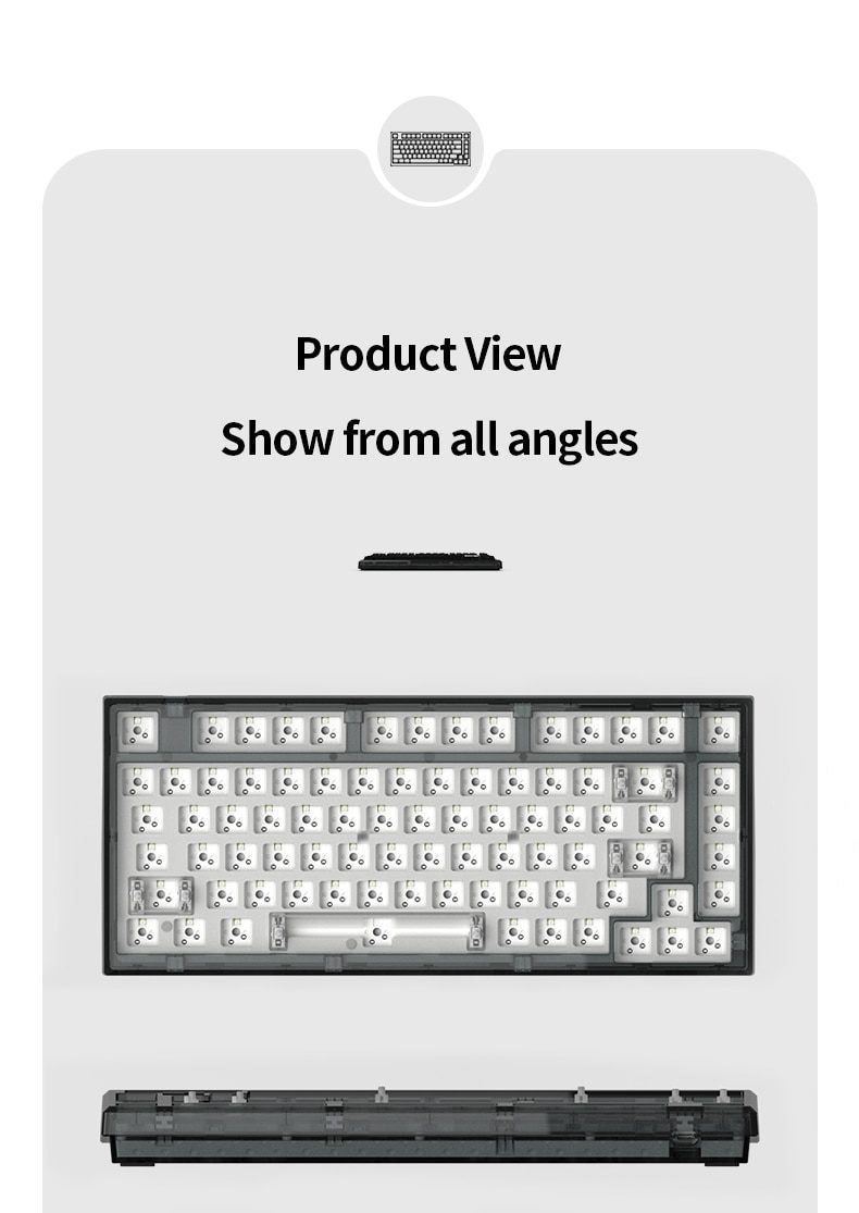 FL·ESPORTS Q75 Mechanical Keyboard Kit 82 Key Hot Swappable RGB Lighting Effect Configuration Driver Cable Mode Wired Version