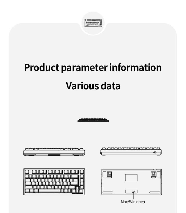 FL·ESPORTS Q75 Mechanical Keyboard Kit 82 Key Hot Swappable RGB Lighting Effect Configuration Driver Cable Mode Wired Version