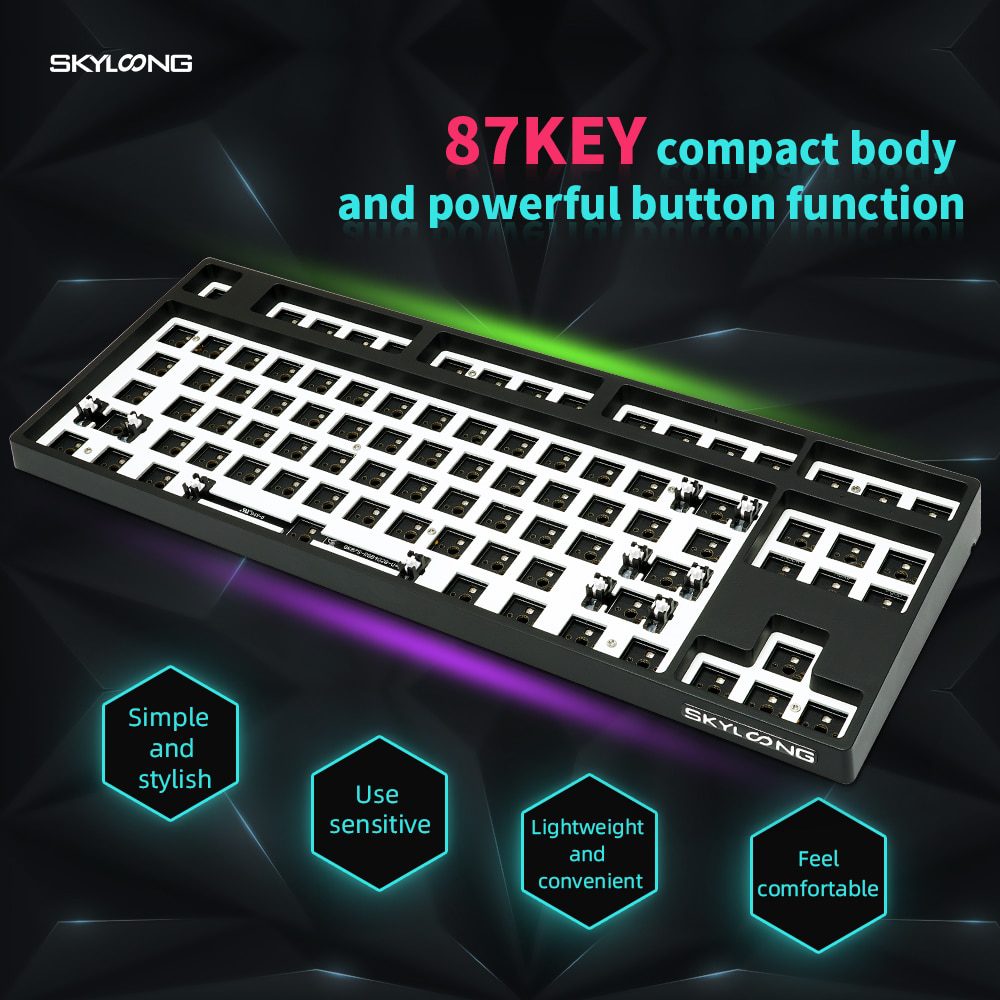 gk87s hot swappable 80% Dual Mode Bluetooth 5.0 Custom Mechanical Keyboard Kit rgb switch leds type c software programmable gk87s hot swappable 80% Dual Mode Bluetooth 5.0 Custom Mechanical Keyboard Kit rgb switch leds type c software programmable
