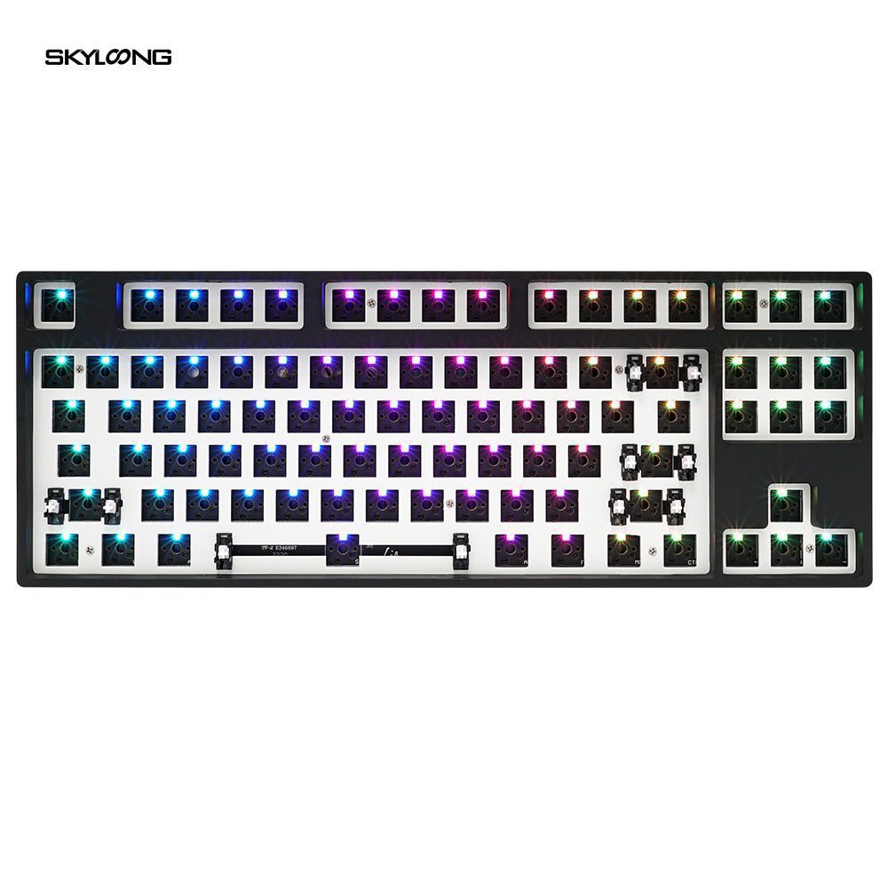 gk87s hot swappable 80% Dual Mode Bluetooth 5.0 Custom Mechanical Keyboard Kit rgb switch leds type c software programmable
