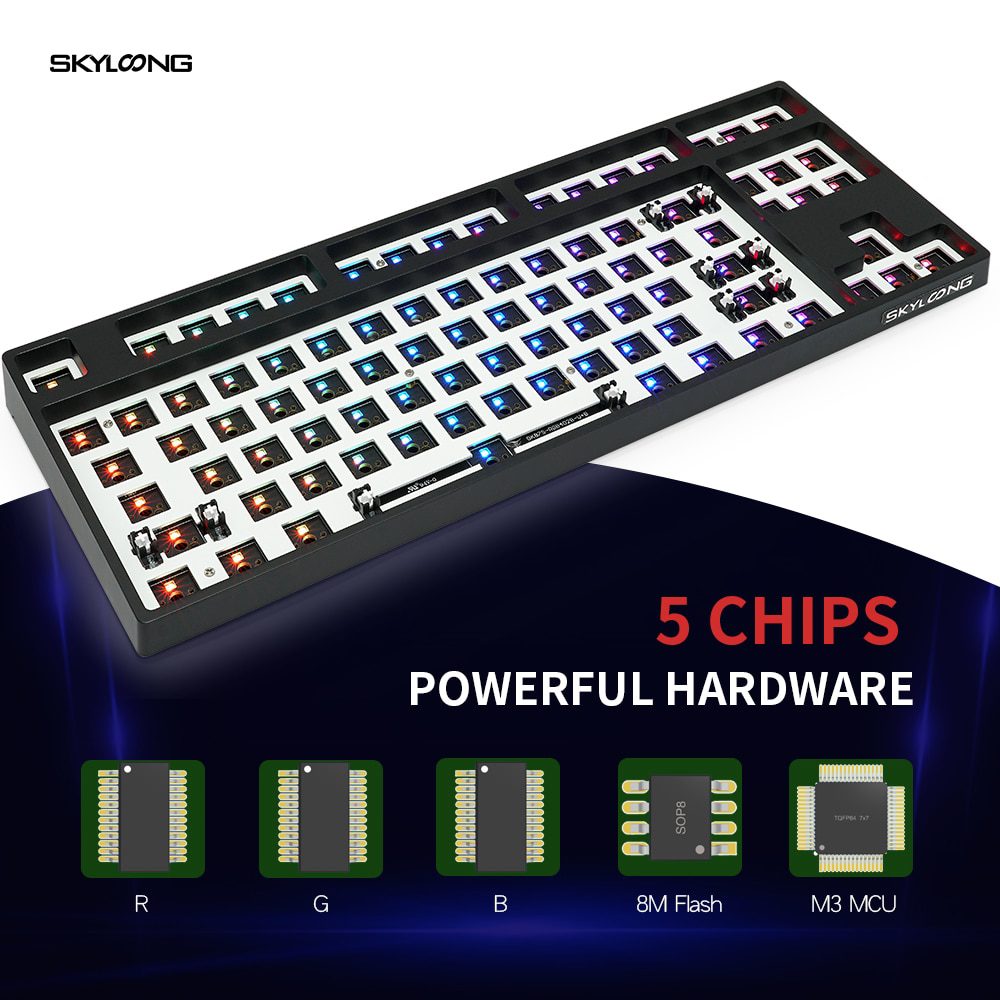 gk87s hot swappable 80% Dual Mode Bluetooth 5.0 Custom Mechanical Keyboard Kit rgb switch leds type c software programmable gk87s hot swappable 80% Dual Mode Bluetooth 5.0 Custom Mechanical Keyboard Kit rgb switch leds type c software programmable