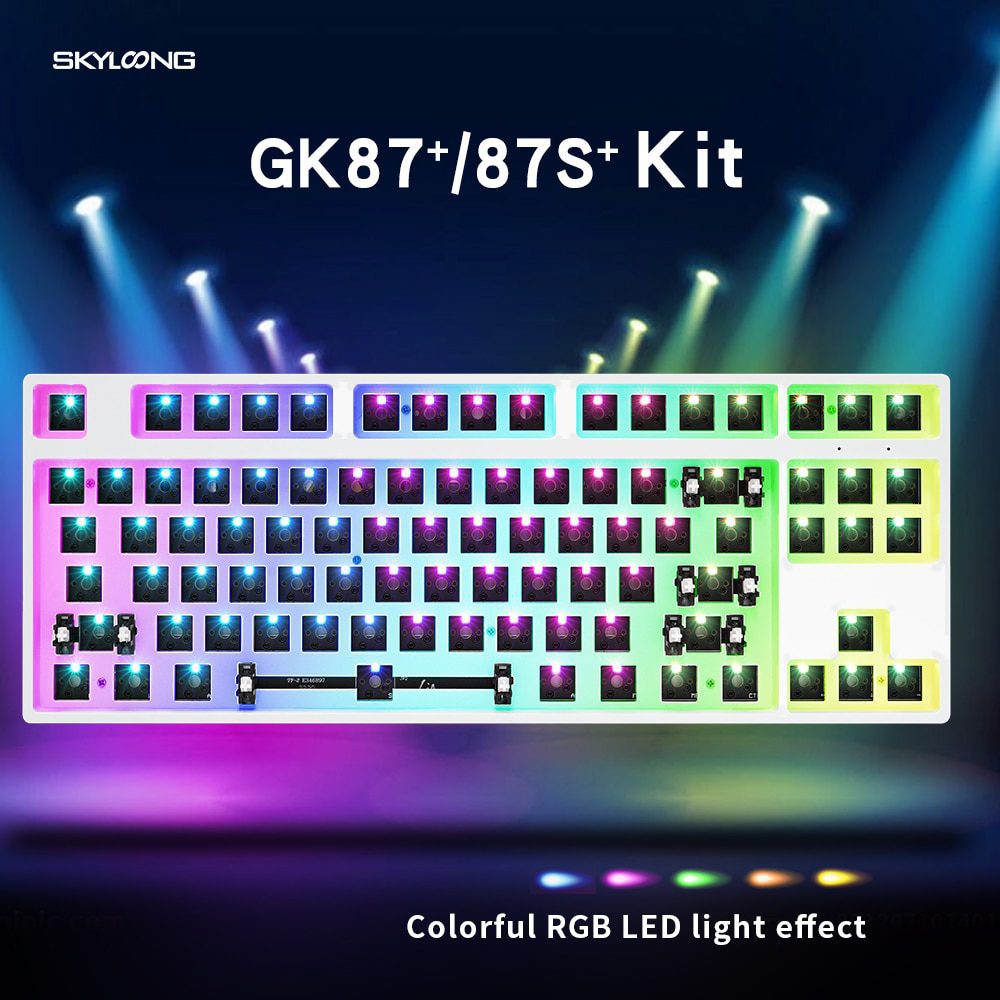 gk87s hot swappable 80% Dual Mode Bluetooth 5.0 Custom Mechanical Keyboard Kit rgb switch leds type c software programmable gk87s hot swappable 80% Dual Mode Bluetooth 5.0 Custom Mechanical Keyboard Kit rgb switch leds type c software programmable