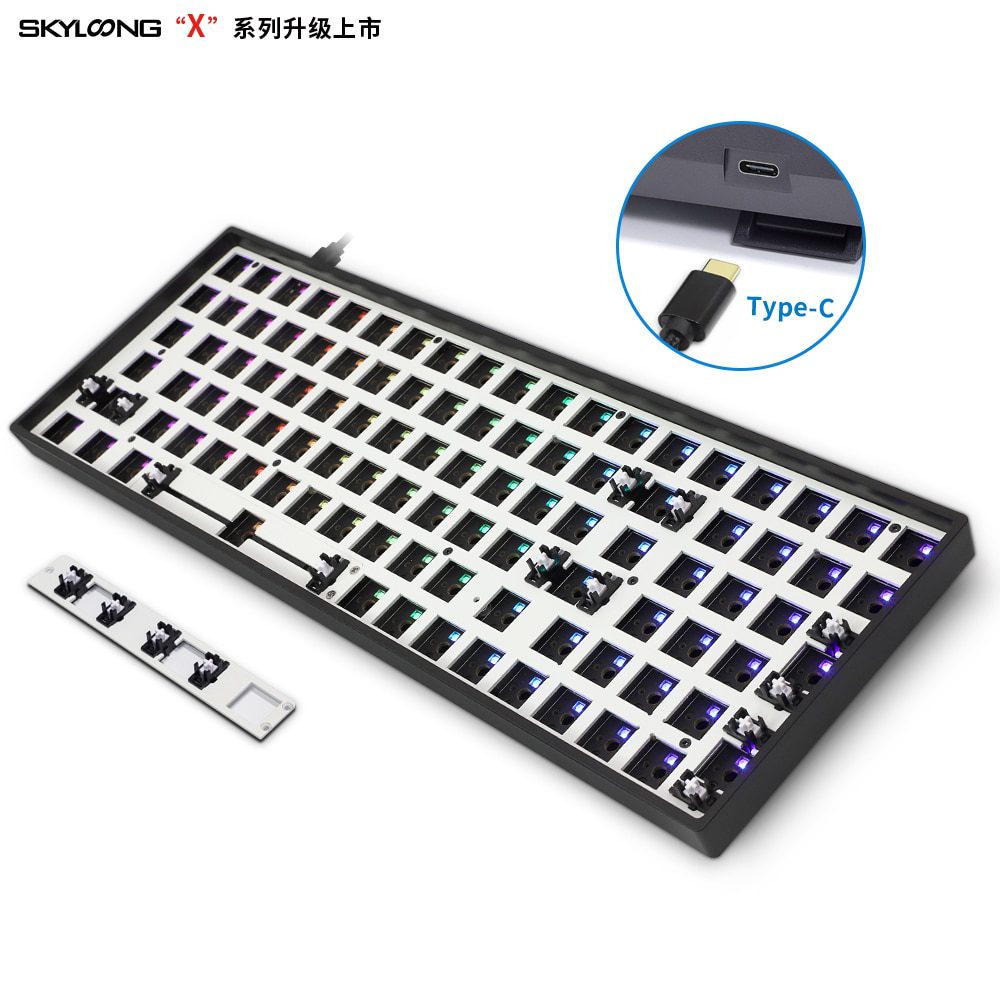 gk96 gk96x hot swappable Custom Mechanical Keyboard Kit support rgb switch leds type c software programmable balck white case gk96 gk96x hot swappable Custom Mechanical Keyboard Kit support rgb switch leds type c software programmable balck white case