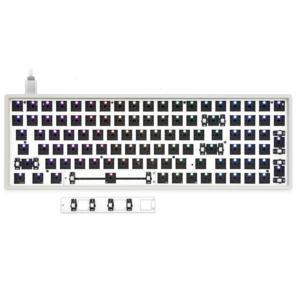 gk96 gk96x hot swappable Custom Mechanical Keyboard Kit support rgb switch leds type c software programmable balck white case gk96 gk96x hot swappable Custom Mechanical Keyboard Kit support rgb switch leds type c software programmable balck white case