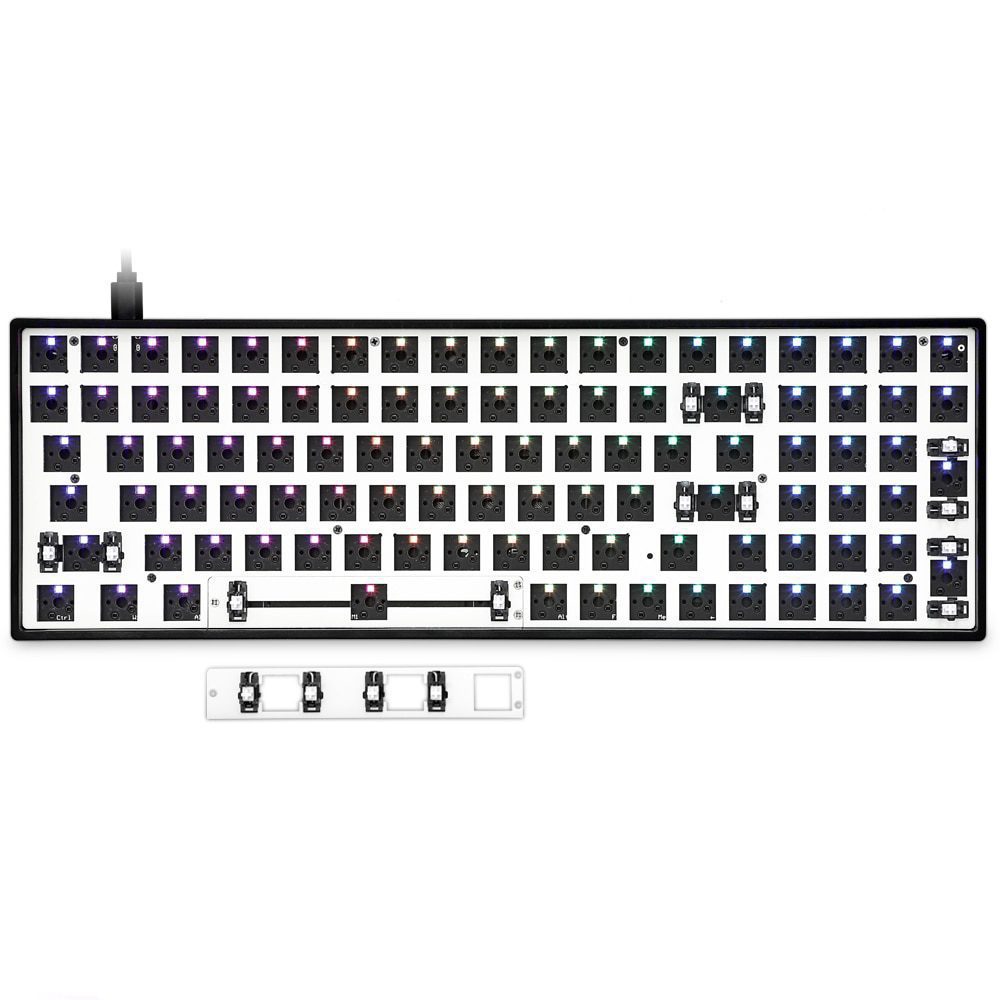 gk96 gk96x hot swappable Custom Mechanical Keyboard Kit support rgb switch leds type c software programmable balck white case gk96 gk96x hot swappable Custom Mechanical Keyboard Kit support rgb switch leds type c software programmable balck white case