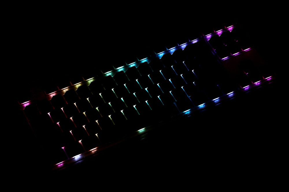 Flesports MK870 Mechanical Keyboard Kit Full RGB Backlit LED Hot Swappable Socket NKRO Programmable USB C Transparent Black Case Flesports MK870 Mechanical Keyboard Kit Full RGB Backlit LED Hot Swappable Socket NKRO Programmable USB C Transparent Black Case