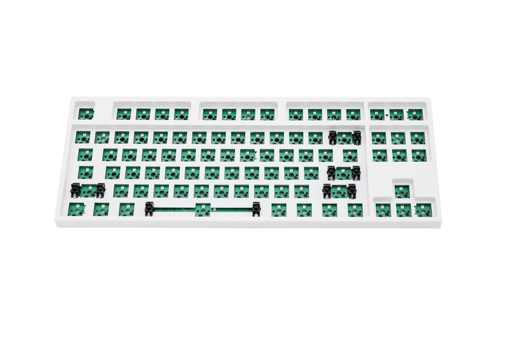 80% MKB87 TKL 87 key dual mode bluetooth White Mechanical Keyboard kit type c hot swappable switch lighting effects RGB switch