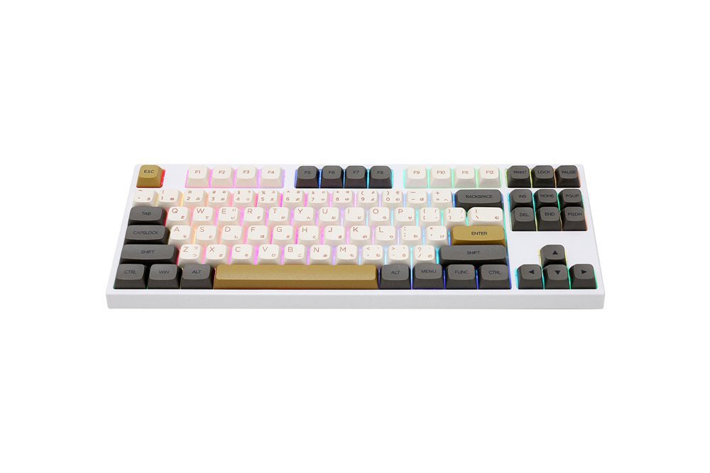 80% MKB87 TKL 87 key dual mode bluetooth White Mechanical Keyboard kit type c hot swappable switch lighting effects RGB switch