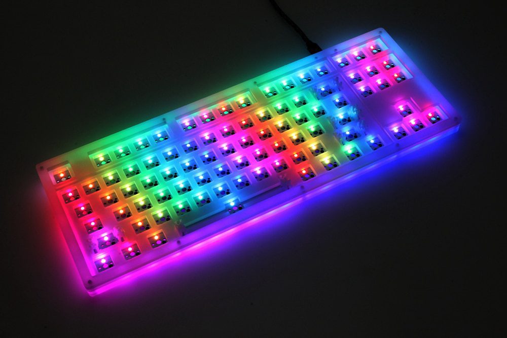 Womier 87 key K87 Mechanical Keyboard kit 80% 87 TKL PCB CASE hot swappable switch support lighting effects with RGB switch led Womier 87 key K87 Mechanical Keyboard kit 80% 87 TKL PCB CASE hot swappable switch support lighting effects with RGB switch led