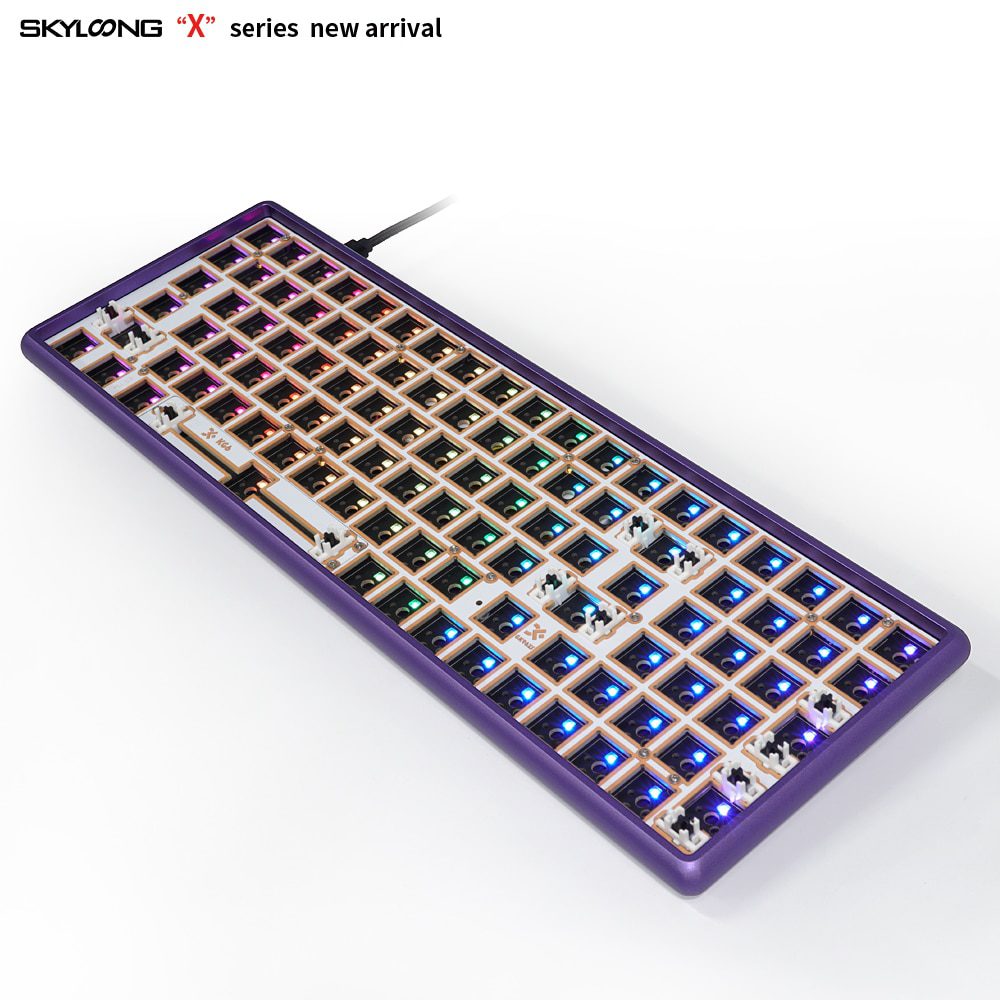 GK96XS Dual Mode Bluetooth hot swappable Mechanical Keyboard Kit support rgb switch leds type c software Grey Purple CNC Case GK96XS Dual Mode Bluetooth hot swappable Mechanical Keyboard Kit support rgb switch leds type c software Grey Purple CNC Case