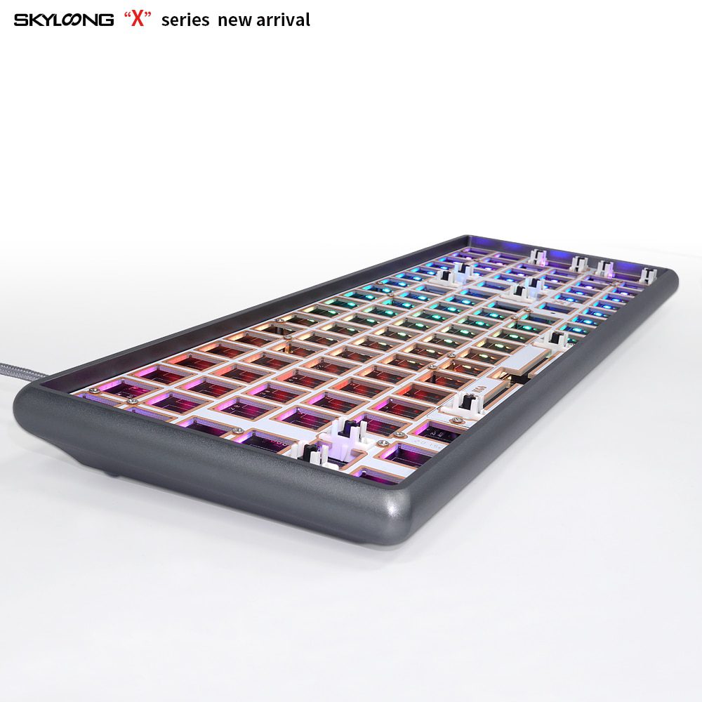 GK96XS Dual Mode Bluetooth hot swappable Mechanical Keyboard Kit support rgb switch leds type c software Grey Purple CNC Case GK96XS Dual Mode Bluetooth hot swappable Mechanical Keyboard Kit support rgb switch leds type c software Grey Purple CNC Case