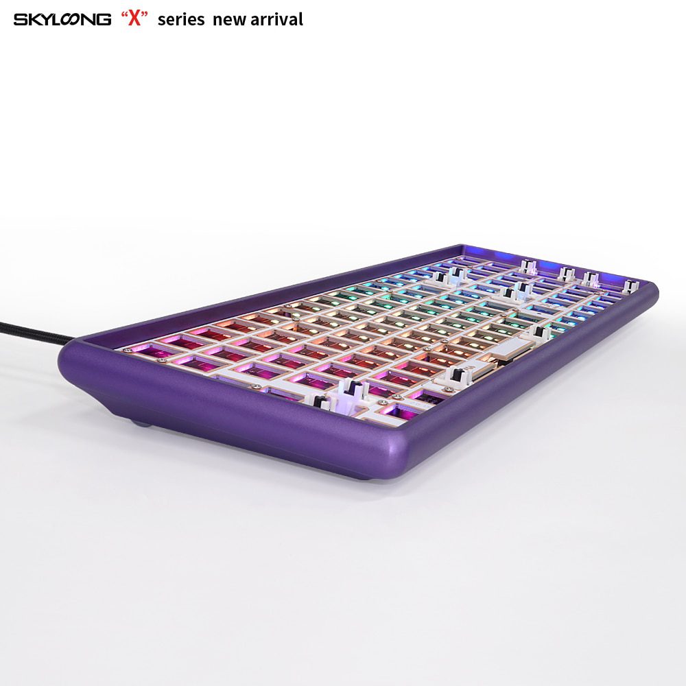 GK96XS Dual Mode Bluetooth hot swappable Mechanical Keyboard Kit support rgb switch leds type c software Grey Purple CNC Case GK96XS Dual Mode Bluetooth hot swappable Mechanical Keyboard Kit support rgb switch leds type c software Grey Purple CNC Case