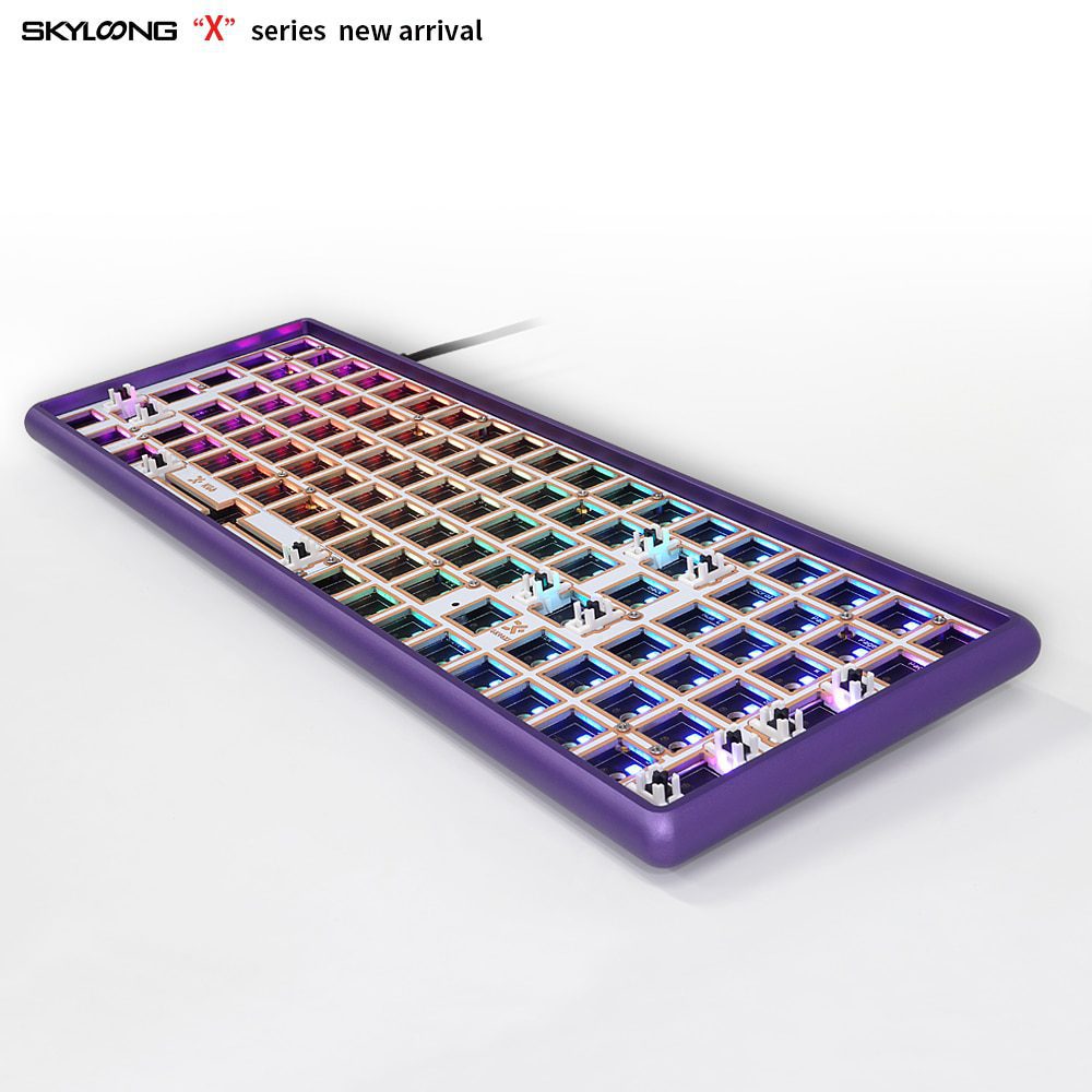 GK96XS Dual Mode Bluetooth hot swappable Mechanical Keyboard Kit support rgb switch leds type c software Grey Purple CNC Case GK96XS Dual Mode Bluetooth hot swappable Mechanical Keyboard Kit support rgb switch leds type c software Grey Purple CNC Case