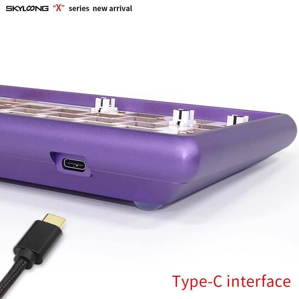 GK96XS Dual Mode Bluetooth hot swappable Mechanical Keyboard Kit support rgb switch leds type c software Grey Purple CNC Case GK96XS Dual Mode Bluetooth hot swappable Mechanical Keyboard Kit support rgb switch leds type c software Grey Purple CNC Case