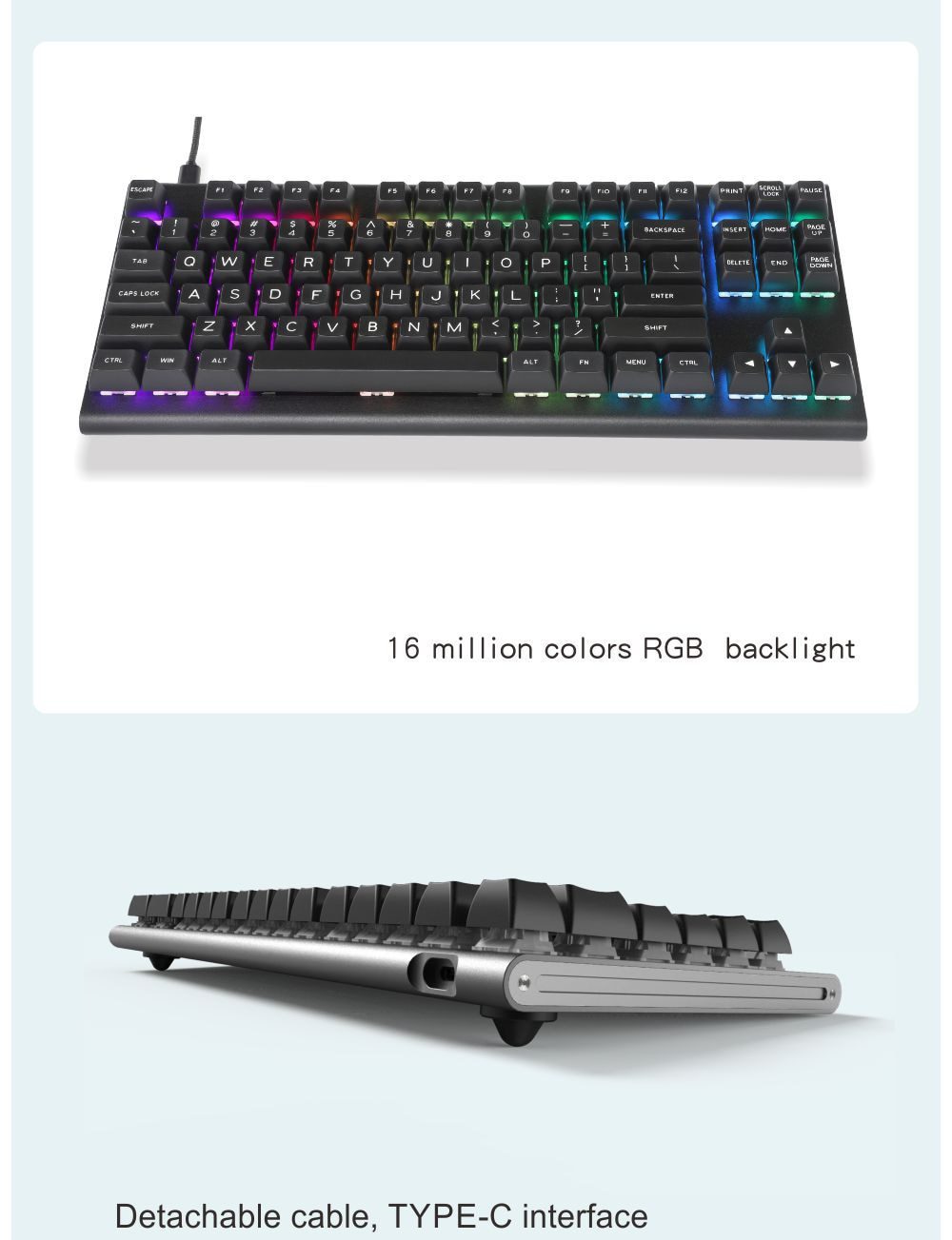 xbow x-bow Ranger Mechanical keyboard kit pcb 87 key 80%  rgb leds type c usb port with cnc case hot swappable