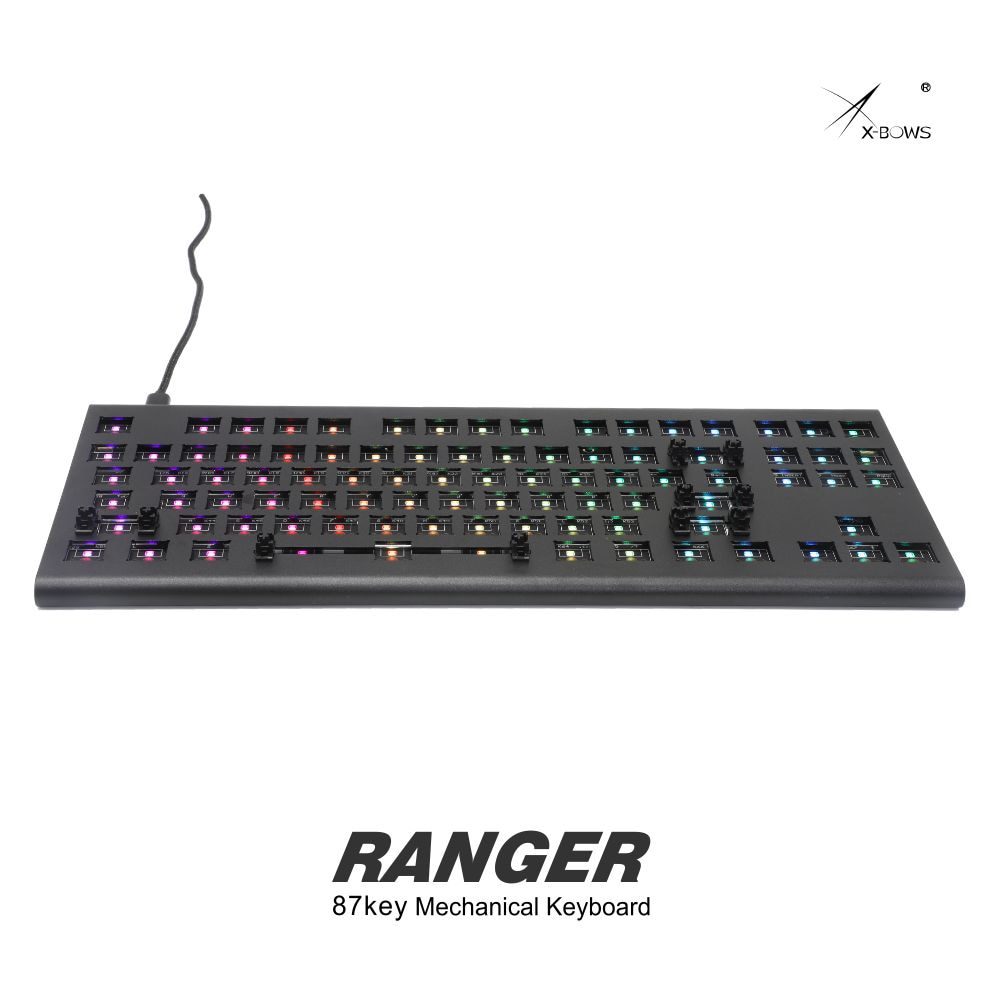 xbow x-bow Ranger Mechanical keyboard kit pcb 87 key 80%  rgb leds type c usb port with cnc case hot swappable