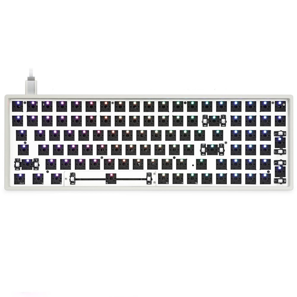 GK96XS Dual Mode Bluetooth hot swappable Mechanical Keyboard Kit support rgb switch leds type c software White Black Case GK96XS Dual Mode Bluetooth hot swappable Mechanical Keyboard Kit support rgb switch leds type c software White Black Case