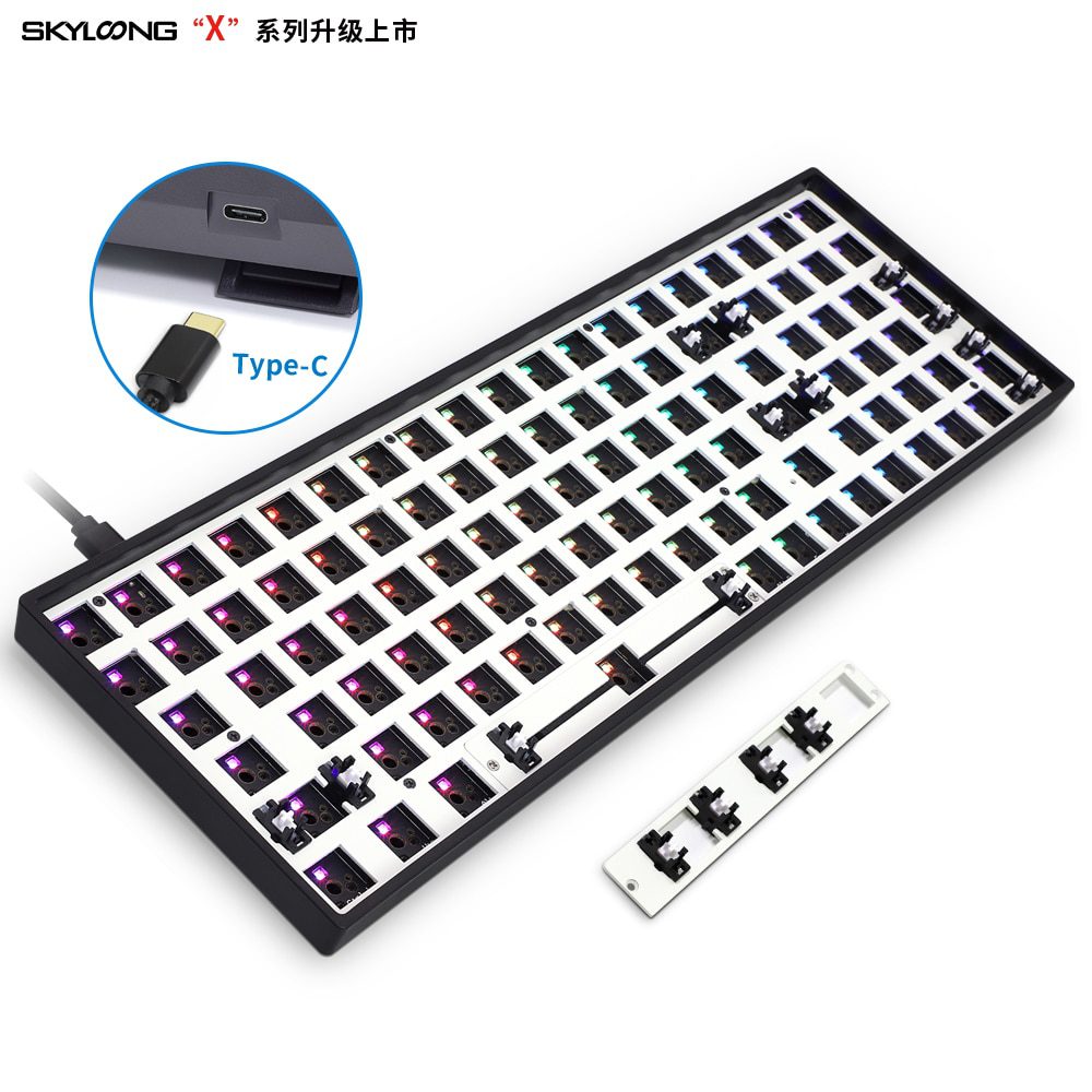GK96XS Dual Mode Bluetooth hot swappable Mechanical Keyboard Kit support rgb switch leds type c software White Black Case GK96XS Dual Mode Bluetooth hot swappable Mechanical Keyboard Kit support rgb switch leds type c software White Black Case