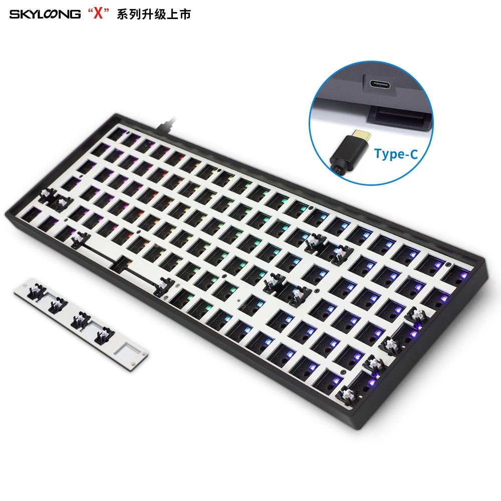 GK96XS Dual Mode Bluetooth hot swappable Mechanical Keyboard Kit support rgb switch leds type c software White Black Case GK96XS Dual Mode Bluetooth hot swappable Mechanical Keyboard Kit support rgb switch leds type c software White Black Case